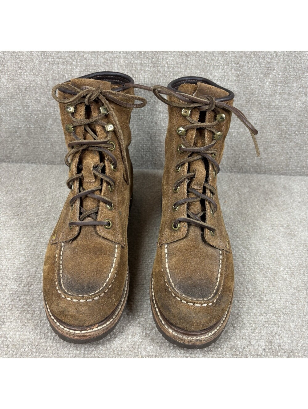 Frye Dakota Mid Lace Brown Leather Suede Moc Toe Work Boots Soft Toe Women's 8.5